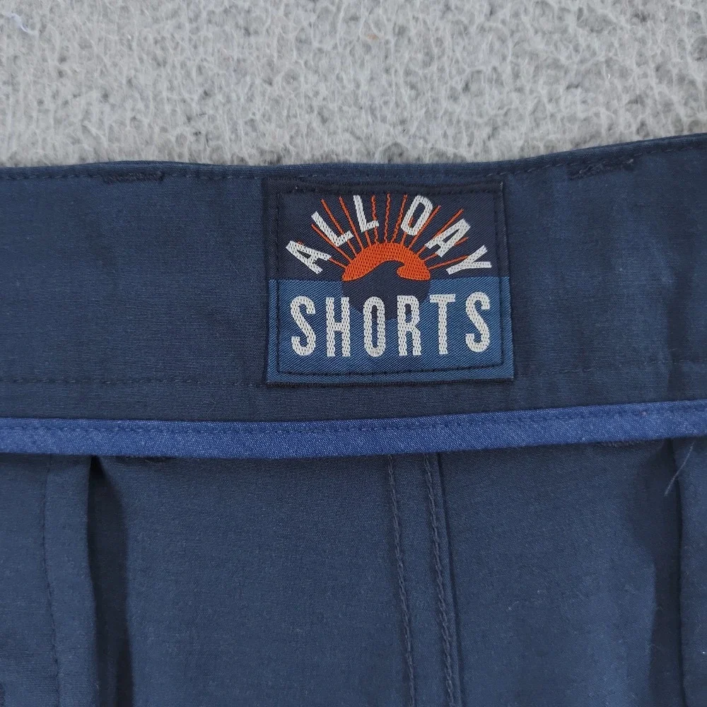 Faherty All Day Shorts Mens 36 Blue Stretch Chino Drawstring Beach Casual Summer